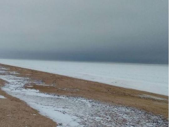 Азовское море покрылось льдом (видео)