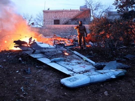 Обломок сбитого Су-25