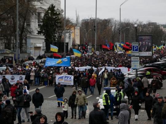 Сторонники Саакашвили начали марш «За будущее», колонна движется к Европейской площади