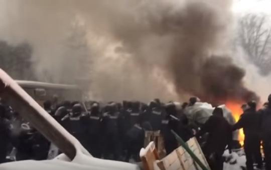 Появилось видео штурма палаточного городка у Рады