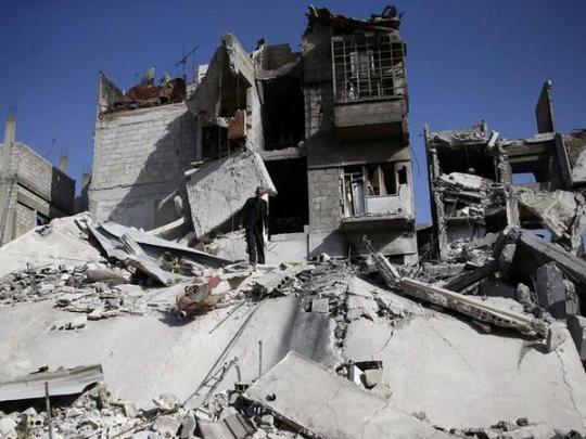 Разрушенные дома в Думе
