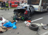 Масштабное ДТП в Запорожье: столкнулись 10 автомобилей и автобус (фото, видео)