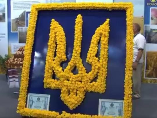 В Киеве создали огромный Герб Украины из роз