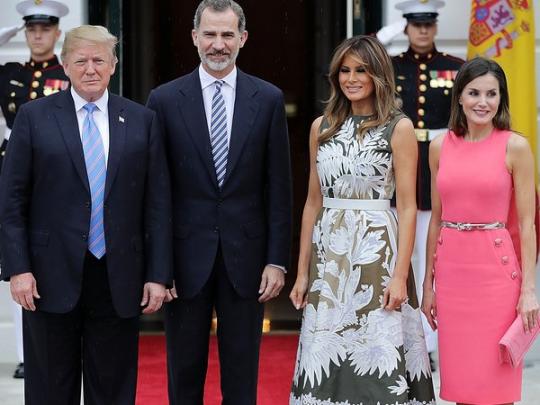 Дональд и Мелания Трамп, король и королева Испании