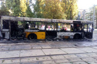 Появилось видео, как в Киеве сгорел дотла рейсовый автобус