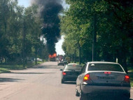 В Чернигове на ходу загорелся автобус (фото, видео)