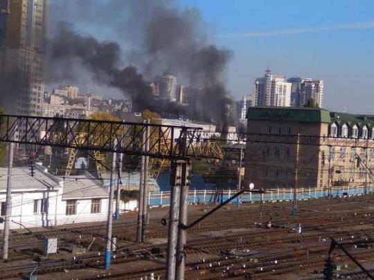 пожар в центре Киева