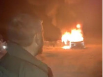 Сожжение внедорожника «евробляхером» в Киеве