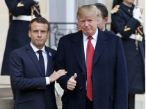 Эммануэль Макрон и Дональд Трамп в Париже