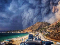 Вид на пожар с побережья