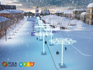 В центре Киеве протестировали оригинальную новогоднюю подсветку 
