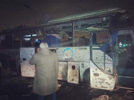 Взорванный автобус в Египте