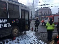 В Черновцах горел троллейбус