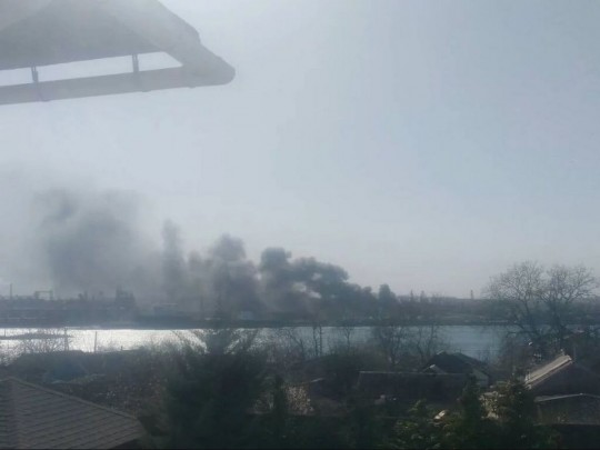 пожар в порту под Одессой
