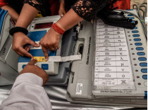 Момент голосования в Индии