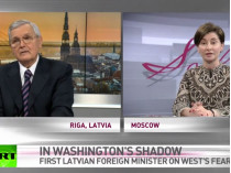 телемост между студией LTV и телеканалом Russia Today