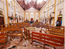 Католическая церковь в Шри-Ланке после взрыва