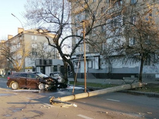 ДТП в центре Николаева&nbsp;— поваленный столб 