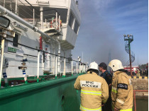 Пожар в порту Махачкалы