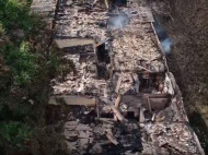 Последствия смертельного пожара в одесской психбольнице сняли с воздуха (видео)