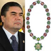 В честь пятидесятилетия нового президента туркменистана наградили золотым орденом весом почти килограмм
