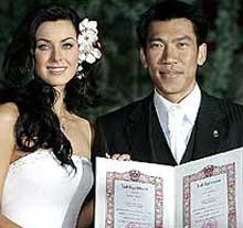 «мисс вселенная-2005» натали глебова вышла замуж за теннисиста из таиланда