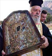 Из греческого монастыря элонас, расположенного на отвесной скале, украли чудотворную икону с изображением богоматери