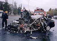 На харьковском шоссе столицы в объятом пламенем армейском автомобиле заживо сгорел военнослужащий