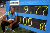 Бегун с ямайки асафа пауэлл установил новый мировой рекорд на стометровке