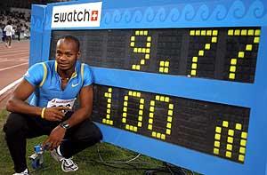 Бегун с ямайки асафа пауэлл установил новый мировой рекорд на стометровке