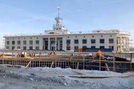 Темпы строительства развязки на Почтовой площади затормозил... мороз