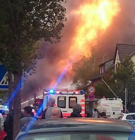 Мощный взрыв на газопроводе в Людвигсхафен-на-Рейне