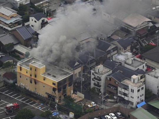 Пожар на аниме-студии в Киото
