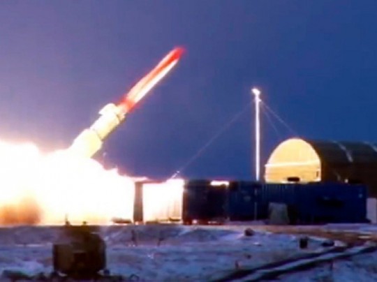Запуск российской ракеты «Буревестник»