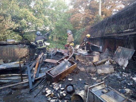 Сгоревший рынок Черемушки в Одессе
