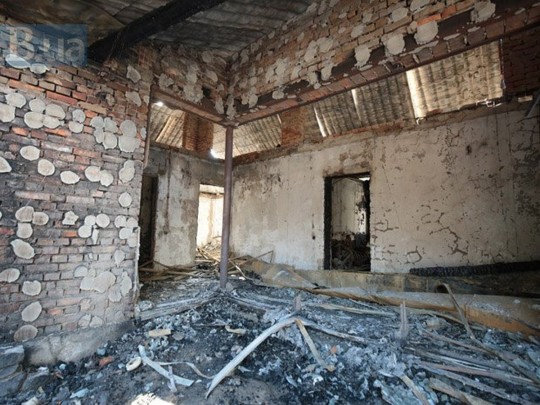 сгоревший дом Гонтаревой