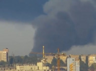 Появилось видео крупного пожара в Донецке