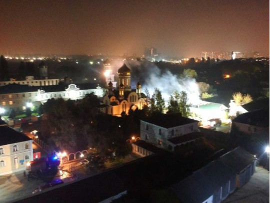 Пожар в монастыре в Одессе