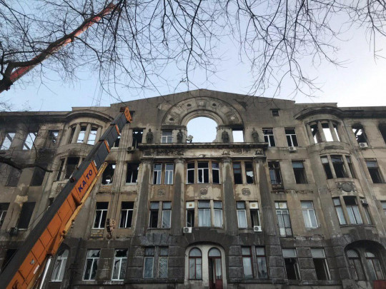сгоревший в Одессе колледж