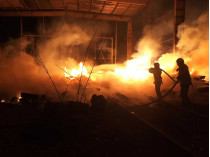 Пожар в депо в Киеве