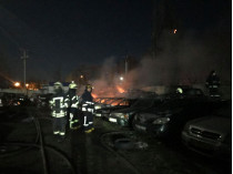 Пожар на штрафплощадке в Одессе