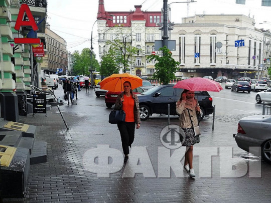 Весенняя дождливая погода в Киеве