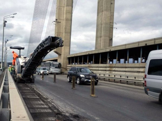 Ремонт на Южном мосту в Киеве 