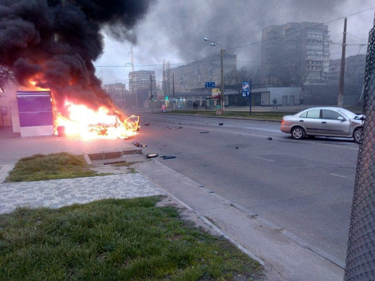 горит авто в Одессе
