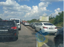 Пробка на выезде из Одессы