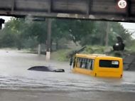 Сильнейший ливень затопил Мариуполь, в городе остановлен весь электротранспорт (фото, видео)