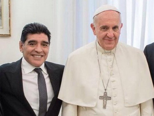 Диего Марадона и Папа Римский Франциск