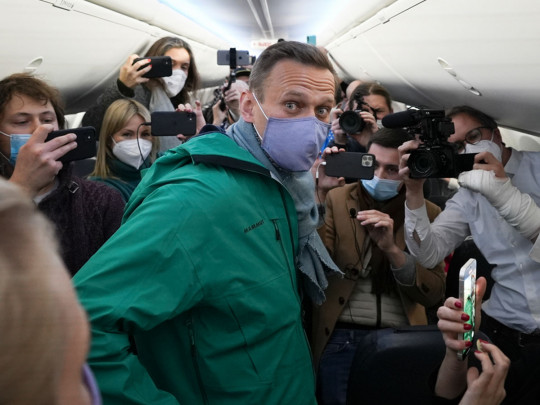 Алексей Навальный в самолете