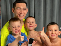 Тарас Степаненко с сыновьями 