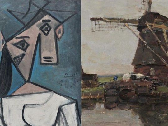 Картины Пикассо и Мондриана